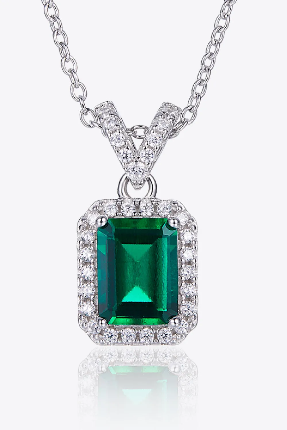 1.25 Carat Lab-Grown Emerald Pendant Necklace