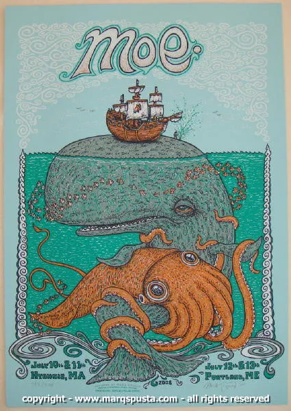 2008 Moe. - Hyannis & Portland Silkscreen Concert Poster by Marq Spusta