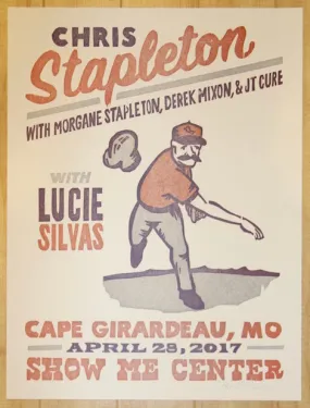 2017 Chris Stapleton - Camp Girardeau Letterpress Concert Poster by Carl Carbonell