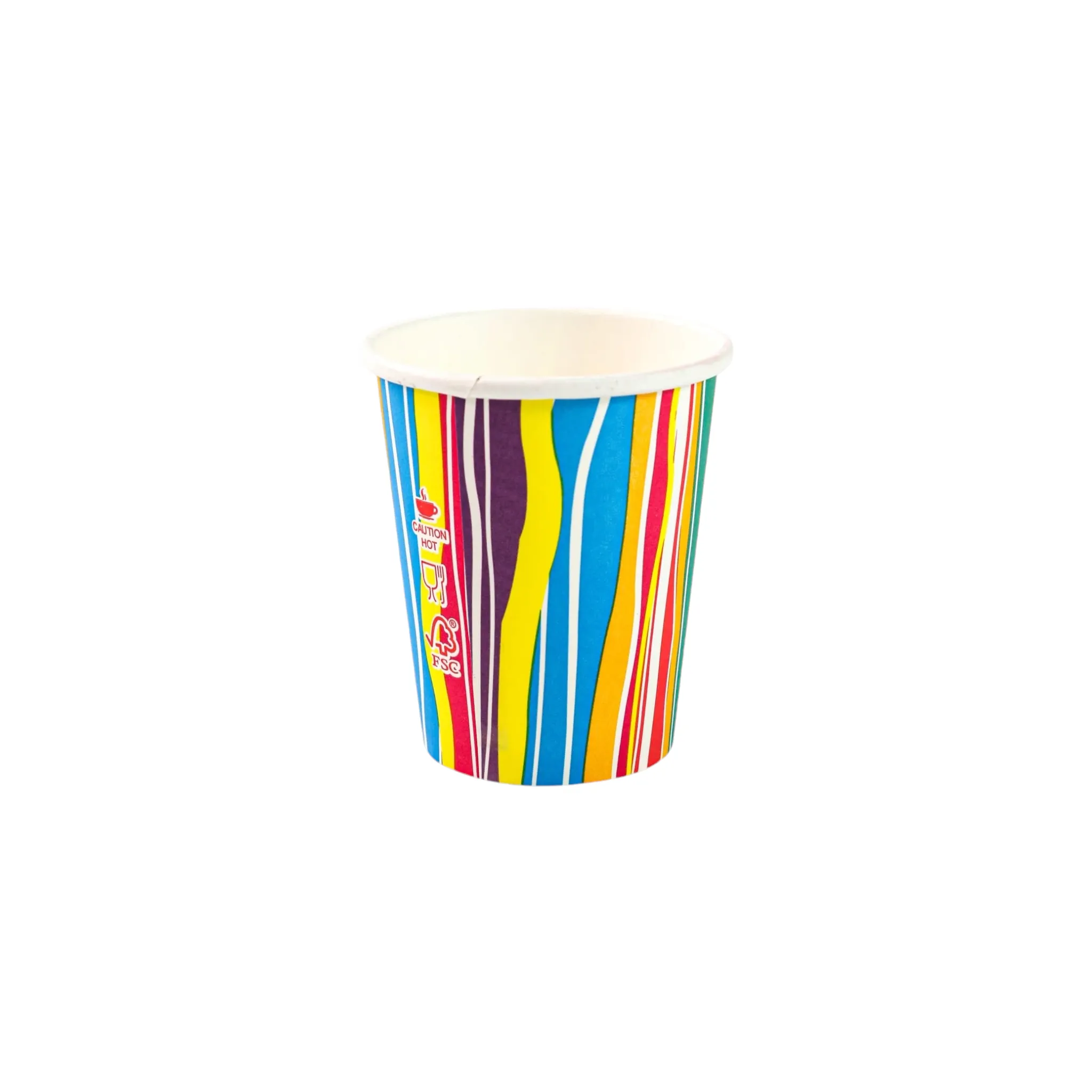 250ml Paper Coffee Cups Single Wall Printed 5pack