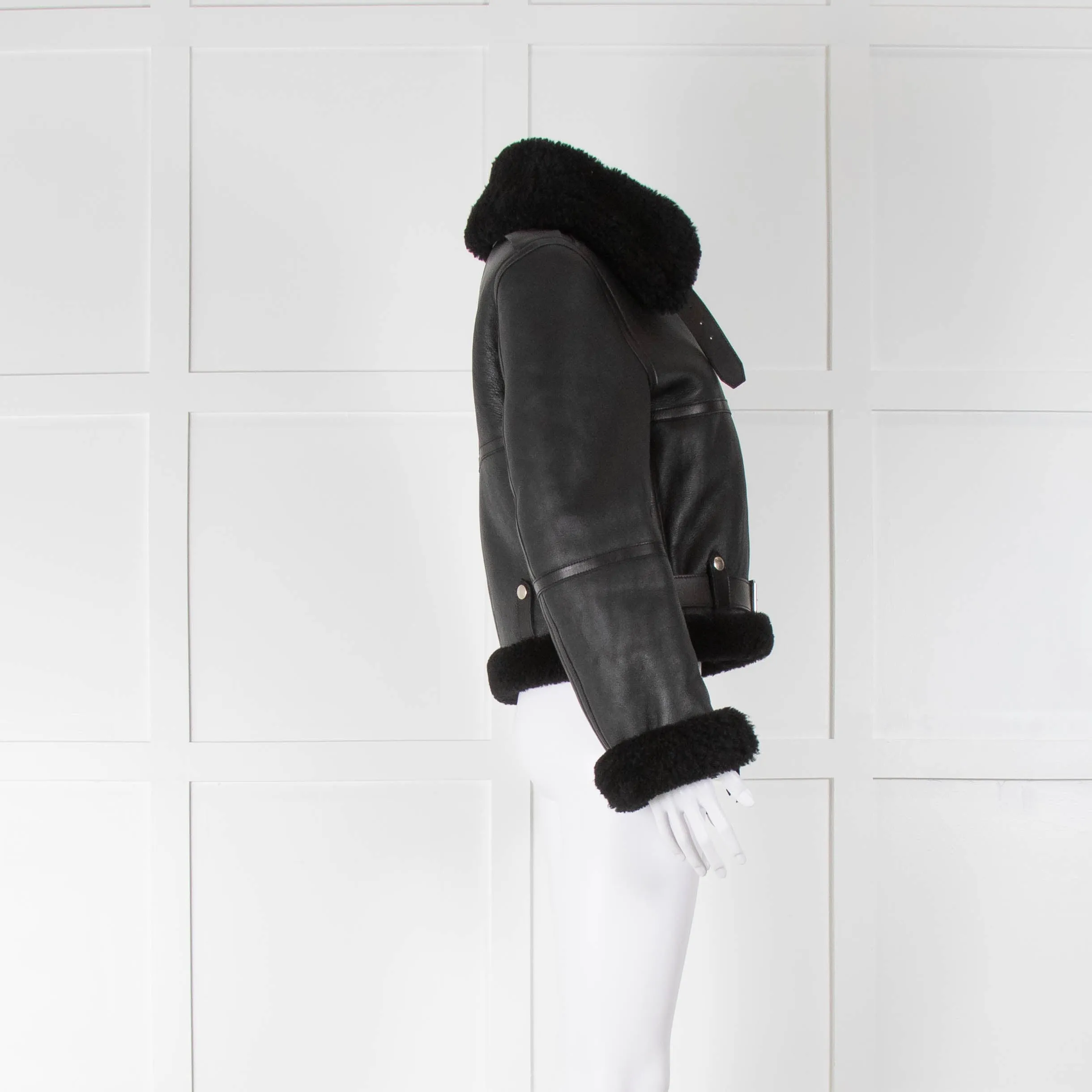 Acne Studios Black Shearling Short Aviator