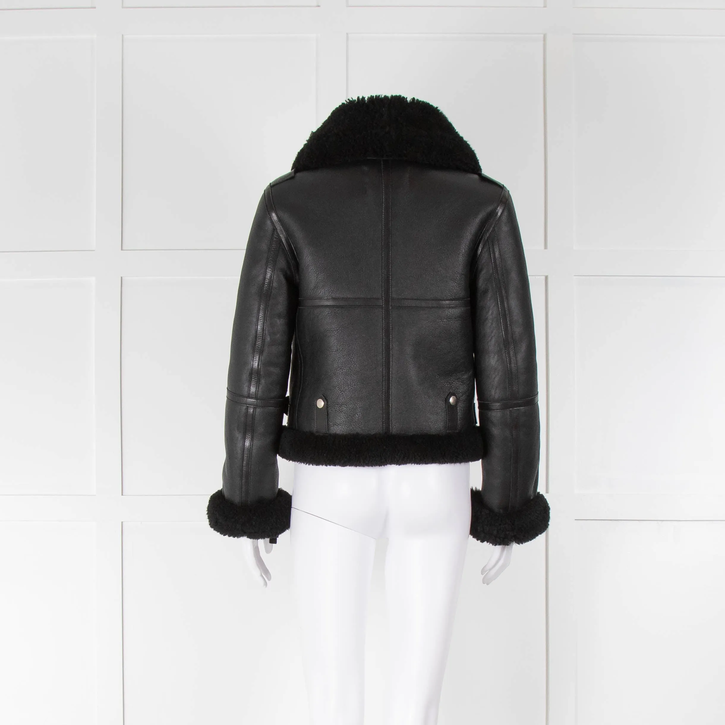 Acne Studios Black Shearling Short Aviator