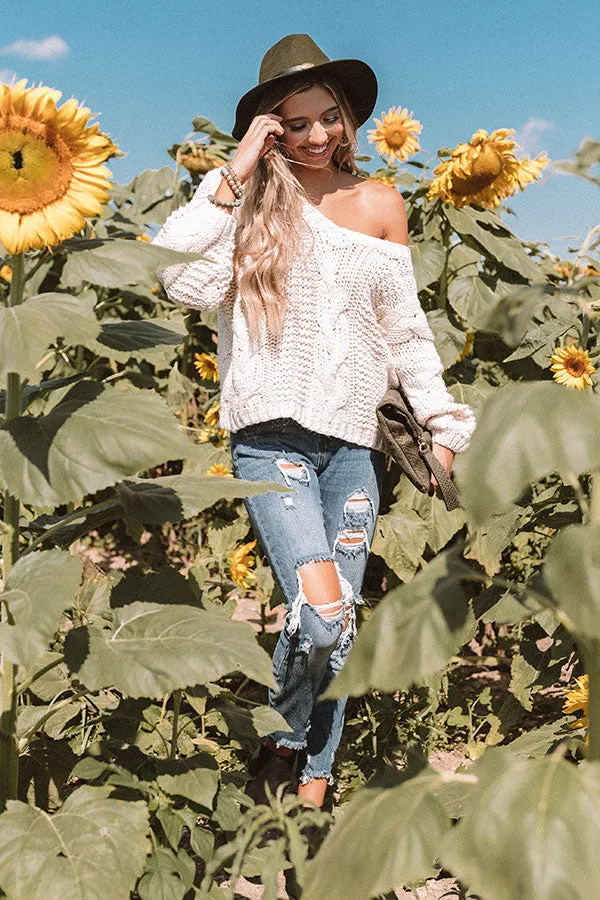 All Things Cozy Cable Knit Sweater in Cream