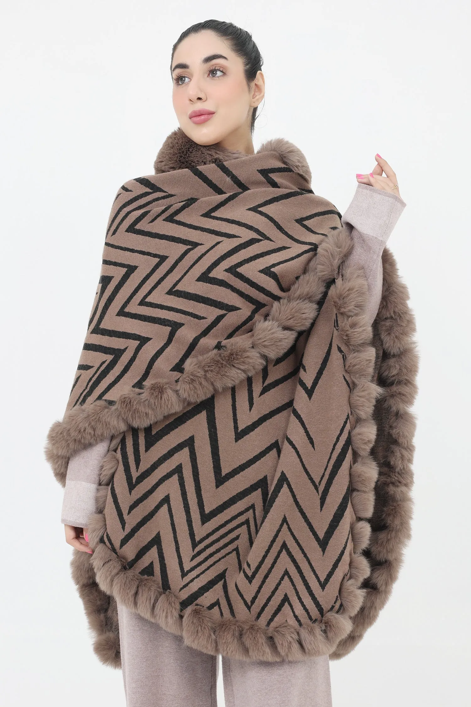 ALMAS FUR CAPE-BROWN