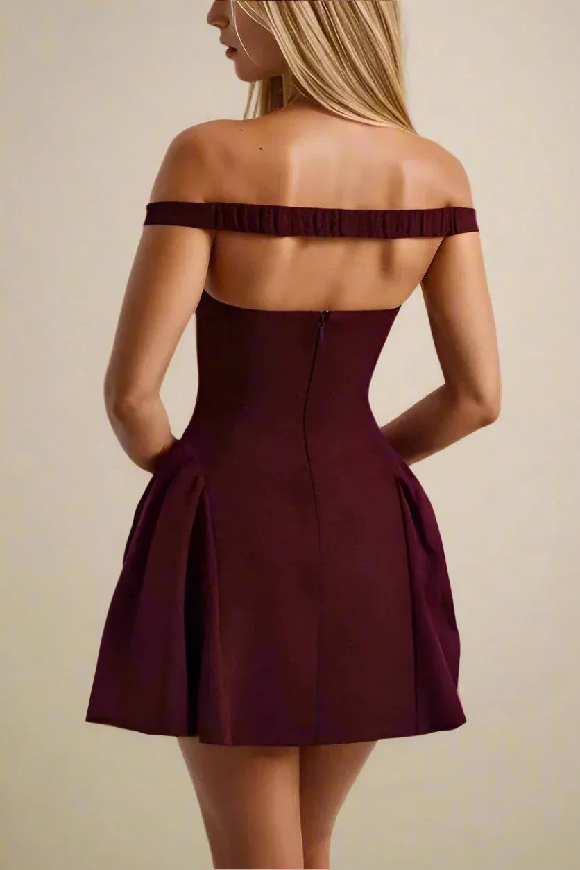 April Bodycon Mini Dress - Red Wine