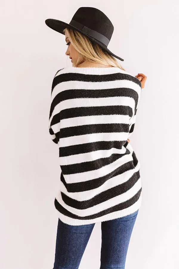 Autumn Trek Stripe Sweater In Black