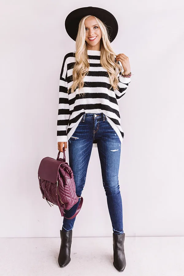 Autumn Trek Stripe Sweater In Black