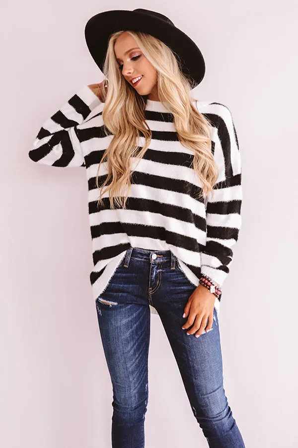 Autumn Trek Stripe Sweater In Black