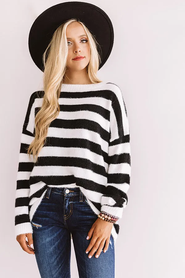 Autumn Trek Stripe Sweater In Black