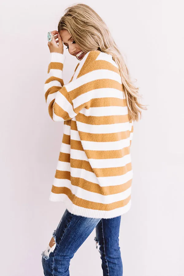 Autumn Trek Stripe Sweater In Mustard