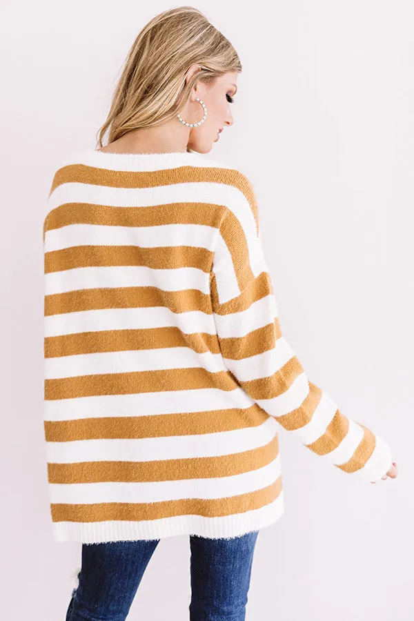 Autumn Trek Stripe Sweater In Mustard