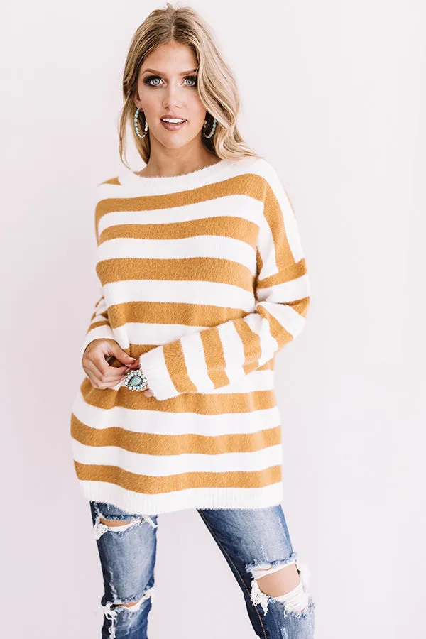 Autumn Trek Stripe Sweater In Mustard