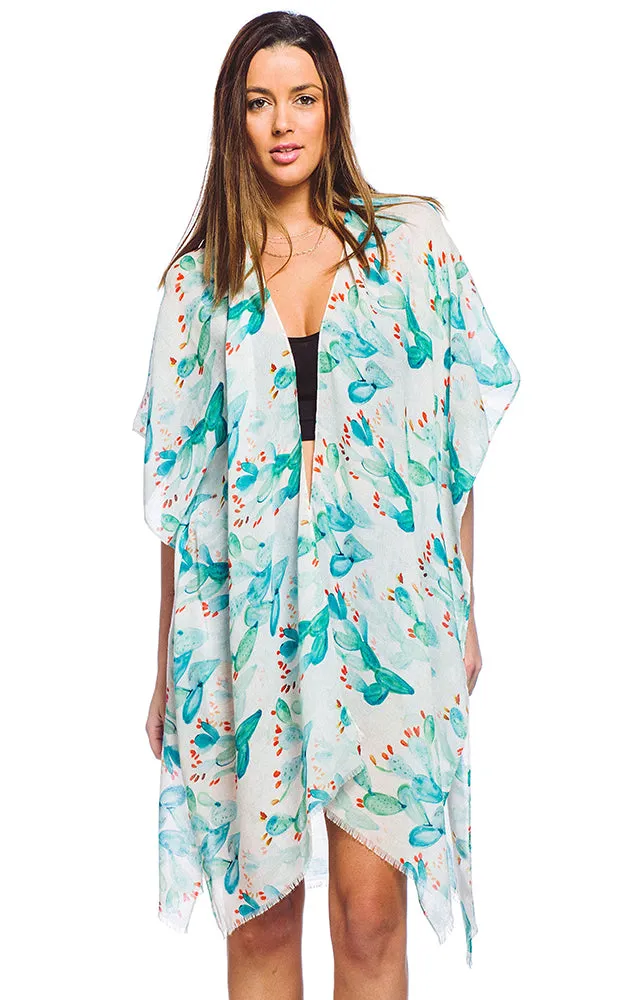 BAAP5010 Cactus Printed Kimono