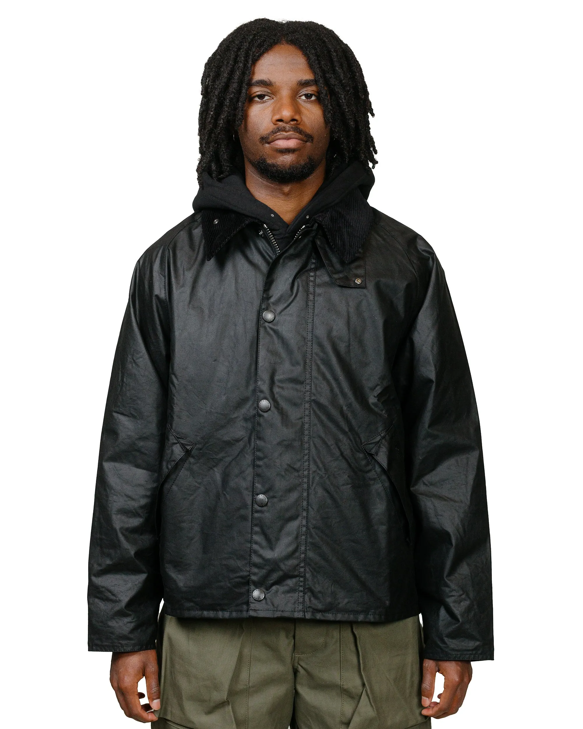 Barbour Transport Wax Jacket Black