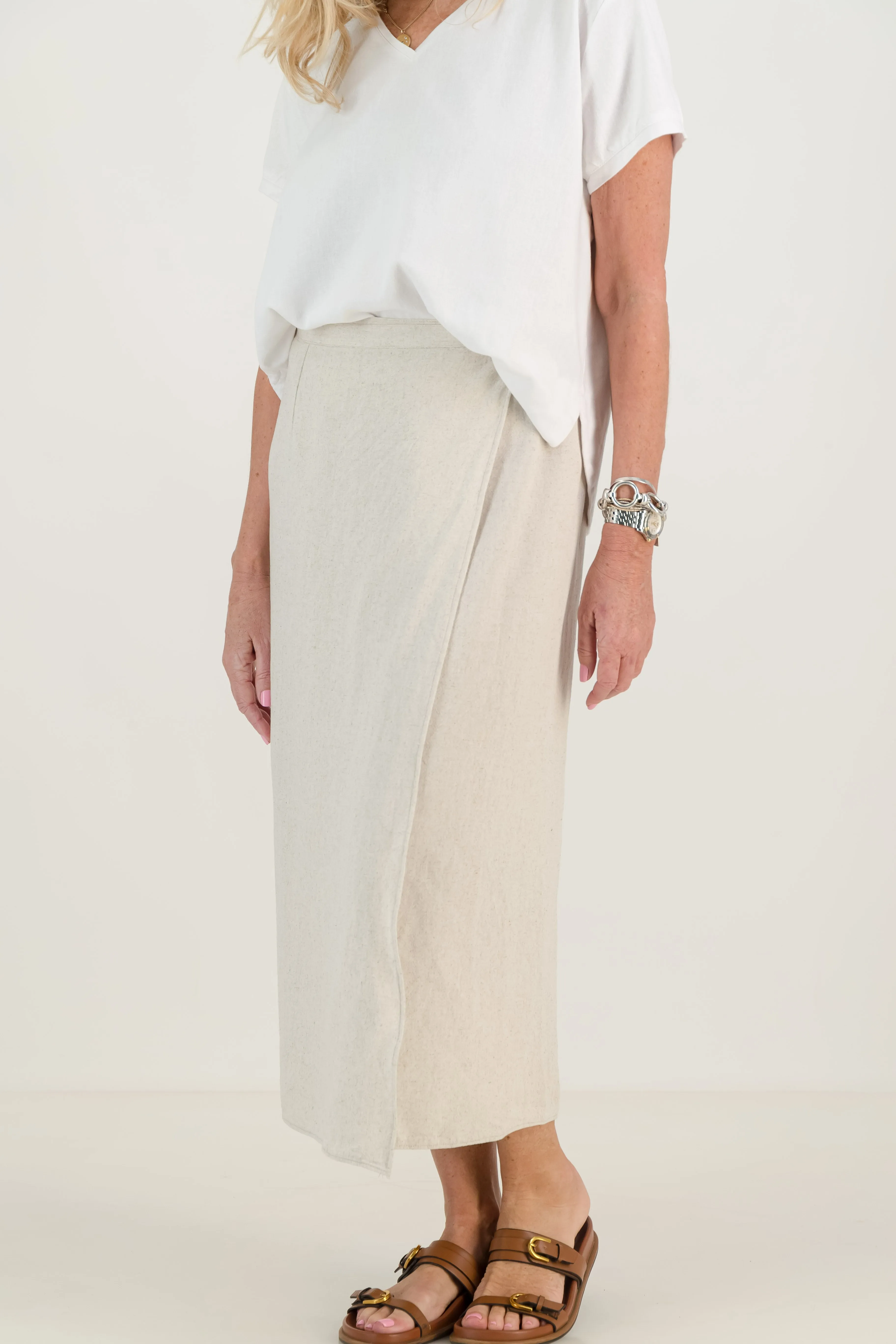 Bella Linen Wrap Skirt