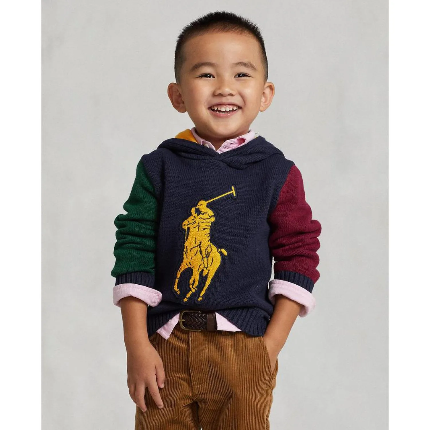 Big Pony Cotton Hooded Sweater (Toddler)