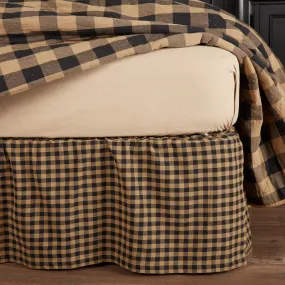 Black Check King Bed Skirt 78x80x16