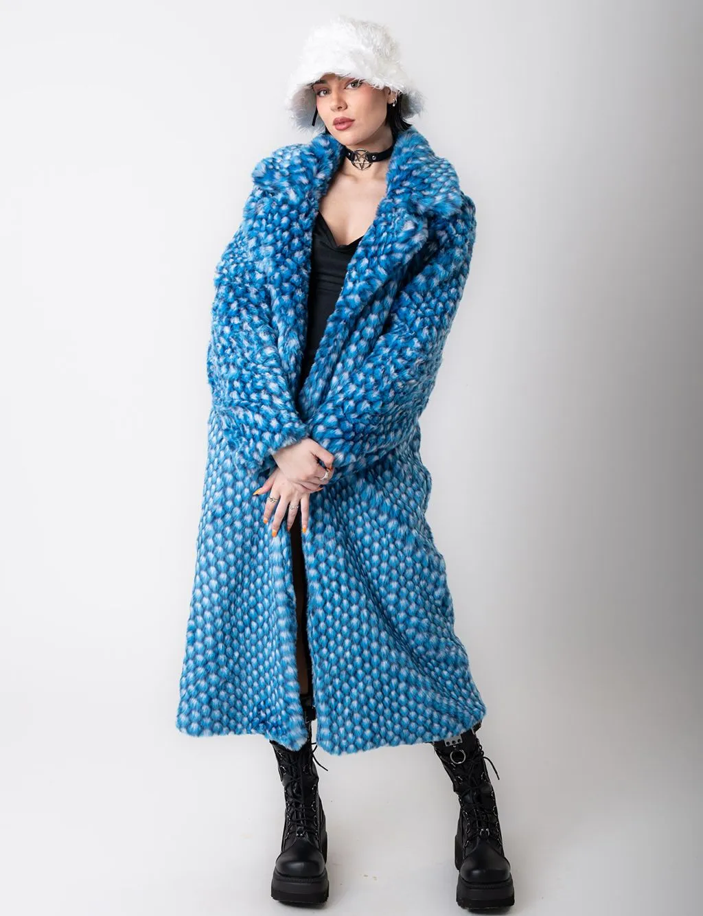 BLUE MERMAID FAUX FUR JACKET - LONG LENGTH ✰ MADE 4 U ✰