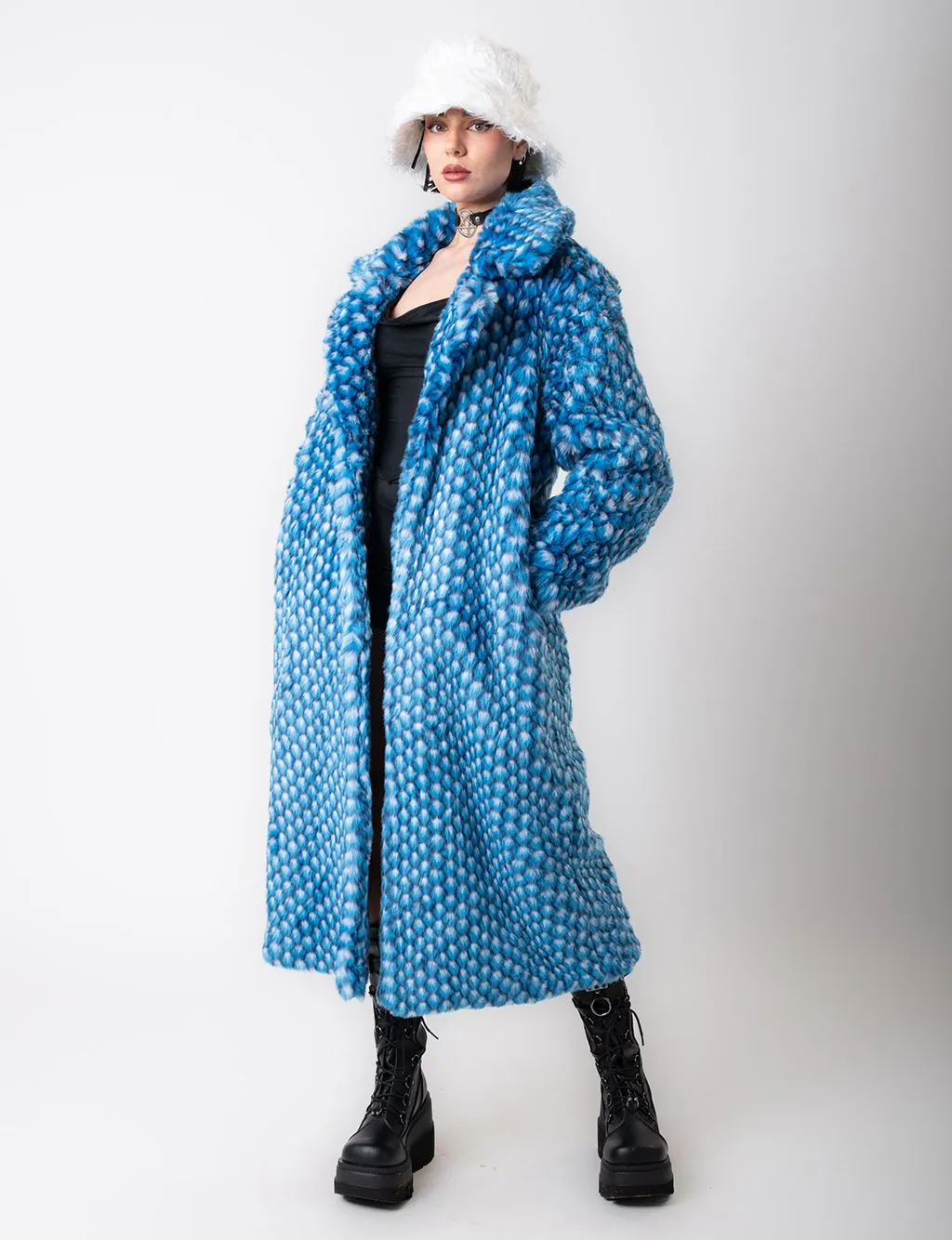 BLUE MERMAID FAUX FUR JACKET - LONG LENGTH ✰ MADE 4 U ✰