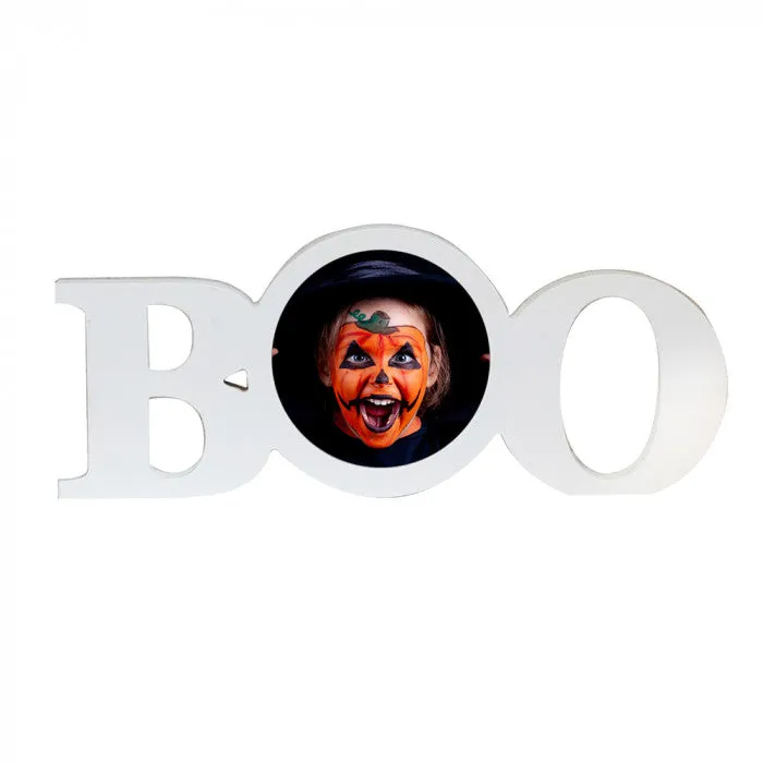 BOO HALLOWEEN WOOD PHOTO BLOCK WITH SUBLIMATABLE PLATE