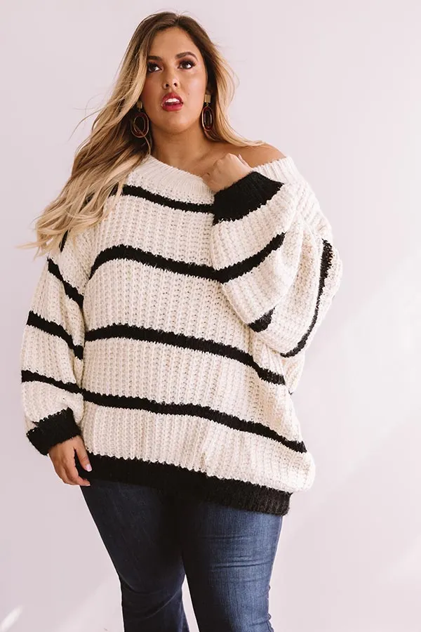 Bubbly And Bonfires Knit Sweater in Black Curves