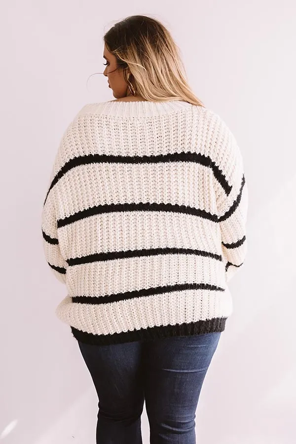 Bubbly And Bonfires Knit Sweater in Black Curves