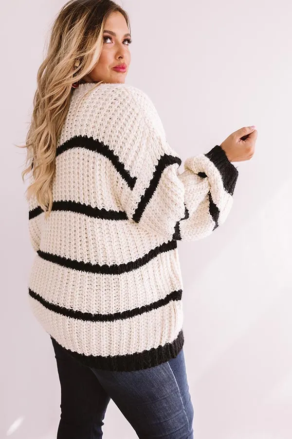 Bubbly And Bonfires Knit Sweater in Black Curves