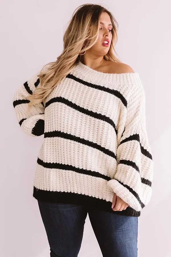 Bubbly And Bonfires Knit Sweater in Black Curves