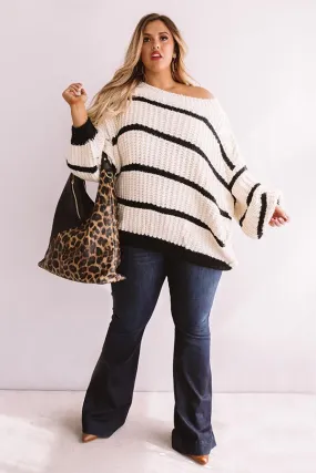 Bubbly And Bonfires Knit Sweater in Black Curves