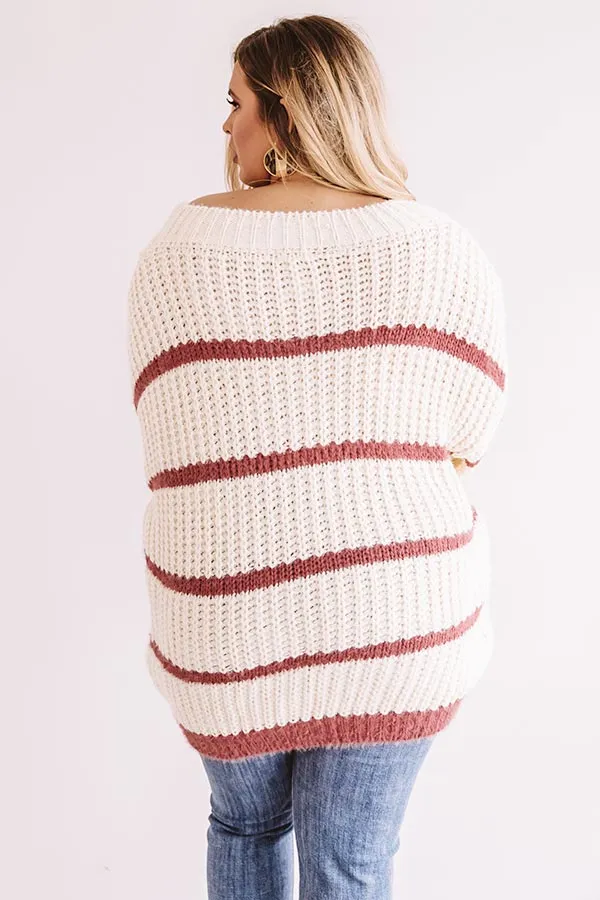 Bubbly And Bonfires Knit Sweater in Dusty Rose Curves