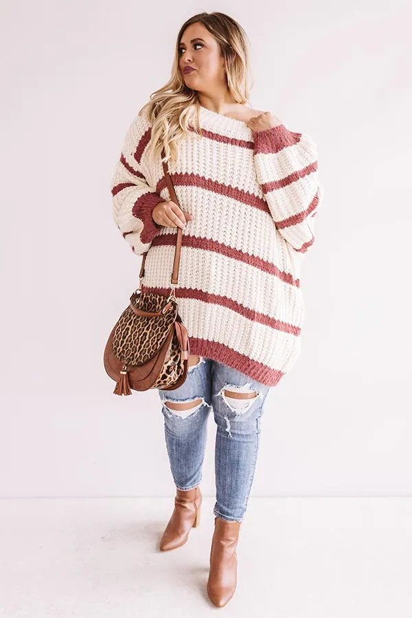 Bubbly And Bonfires Knit Sweater in Dusty Rose Curves