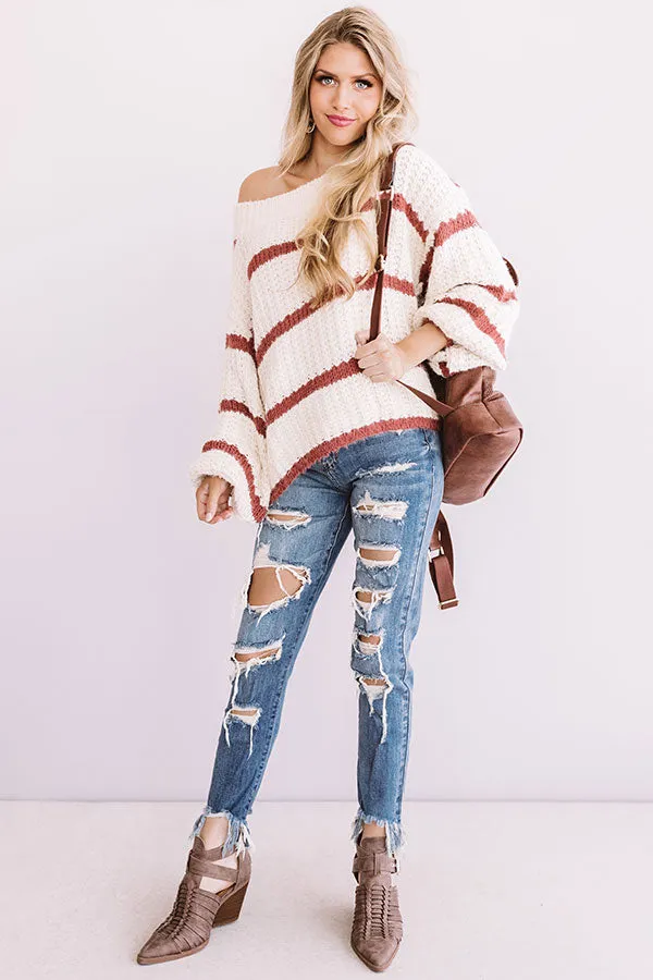 Bubbly And Bonfires Knit Sweater in Dusty Rose