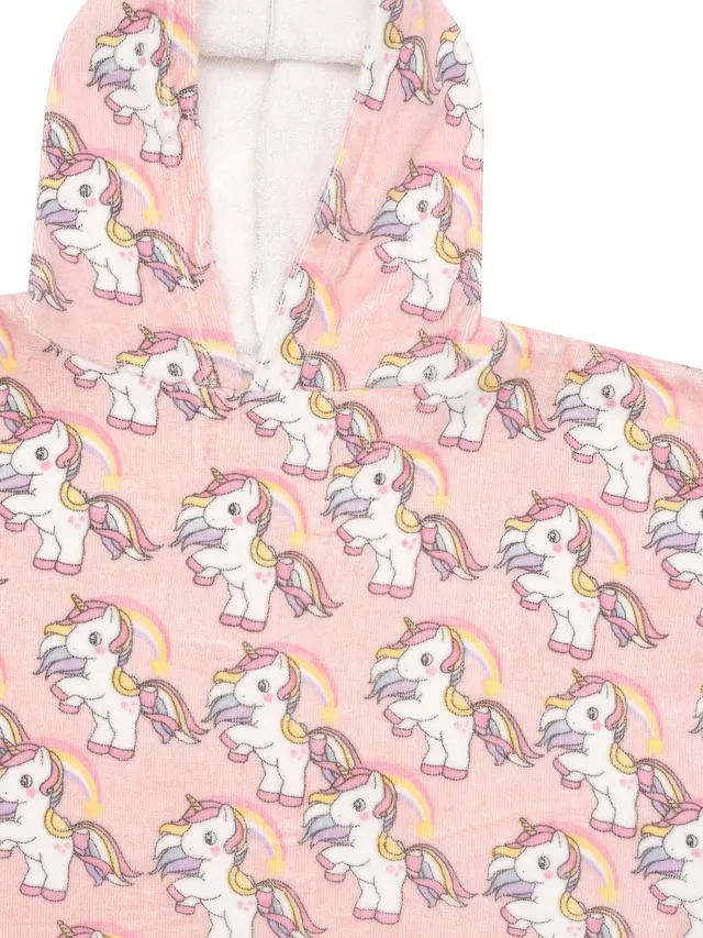 Candy Rainbow Unicorn Terry Poncho