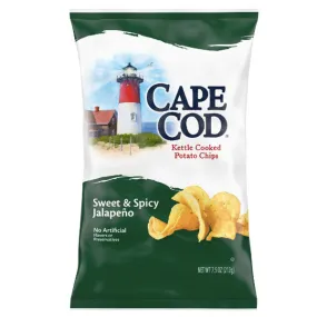 Cape Cod Potato Chips, Sweet & Spicy Jalapeno Kettle Cooked Chips, 7.5 Oz