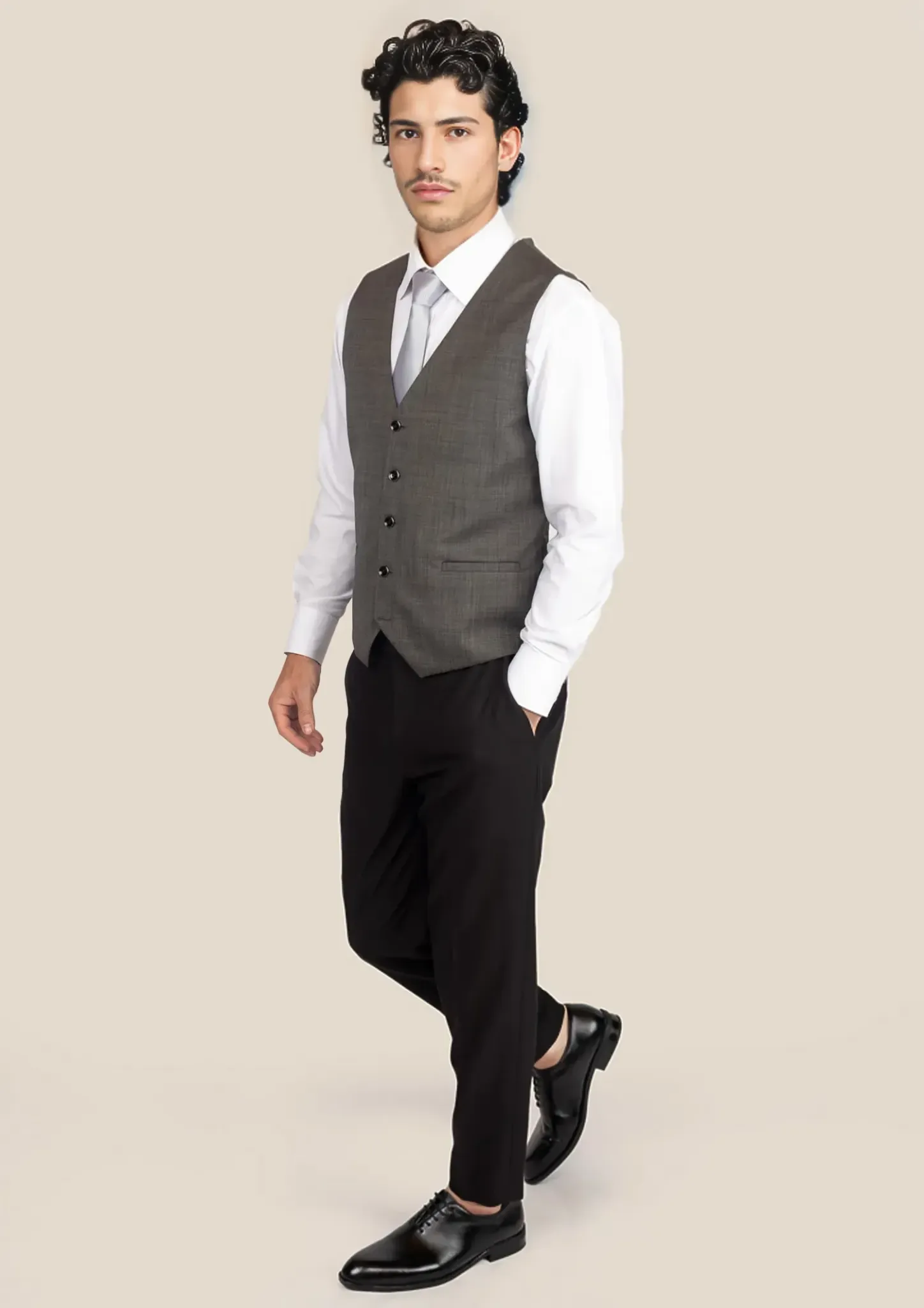 Carbon Grey Pindot Vest