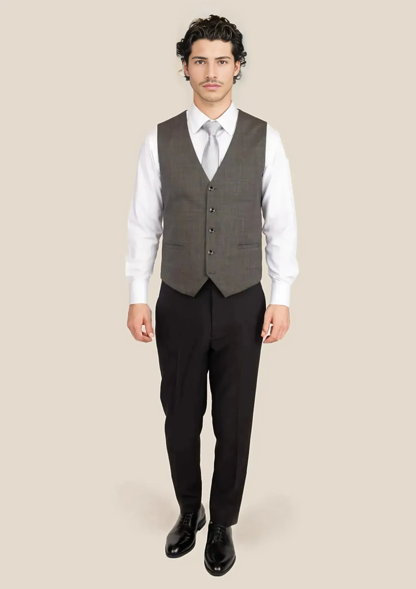 Carbon Grey Pindot Vest