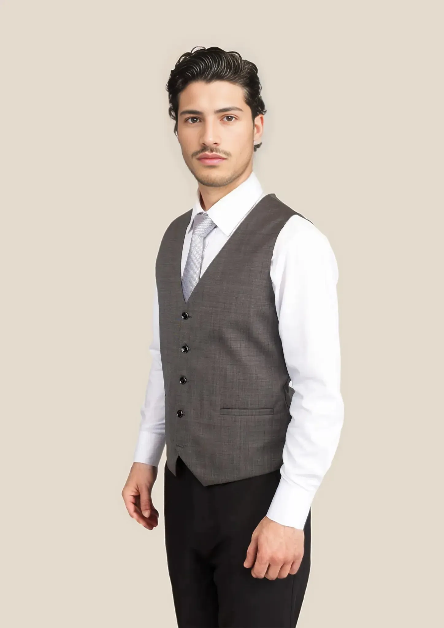 Carbon Grey Pindot Vest