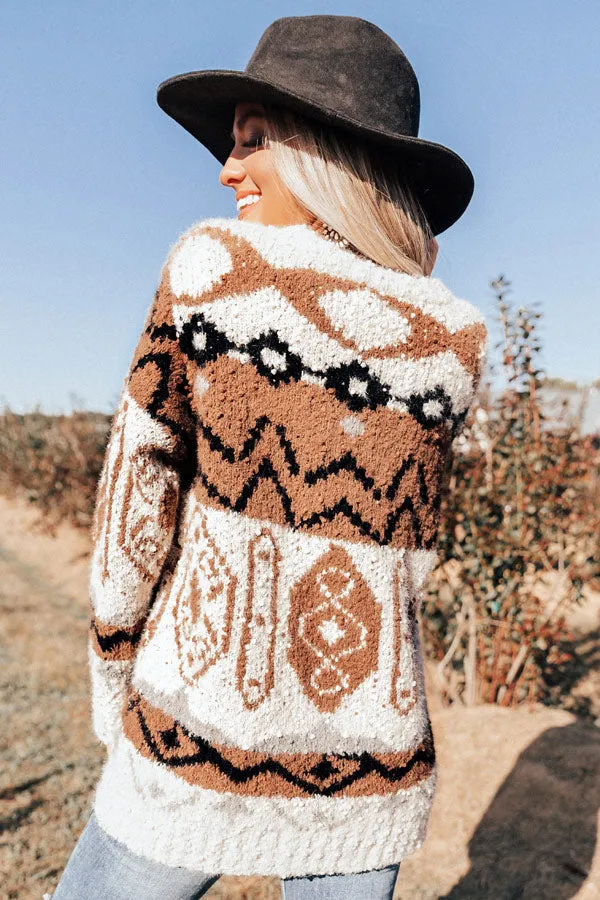 Cider Smiles Knit Sweater In Brown