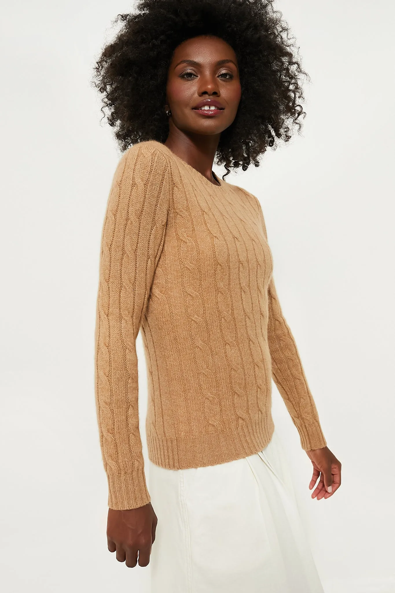 Collection Camel Melange Julianna Classic Cashmere Pullover