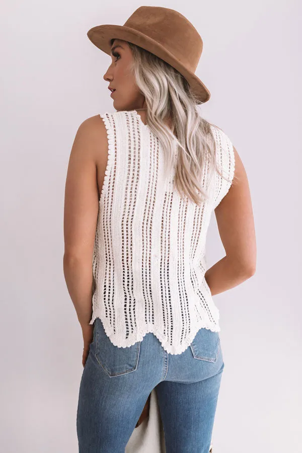 Concert Nights Knit Tank In Cream