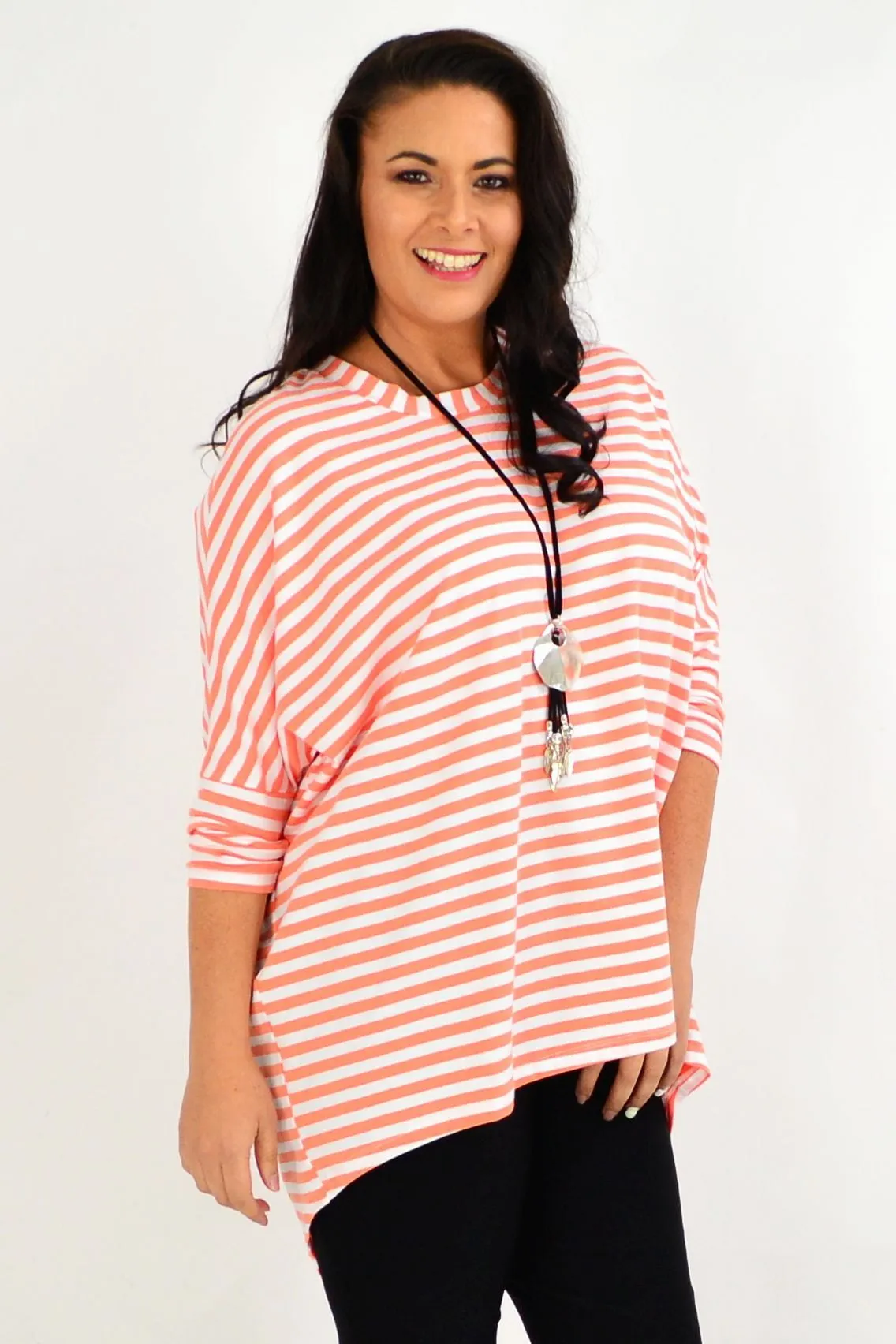 Coral Swing Stripe Tunic Top by Cordelia St