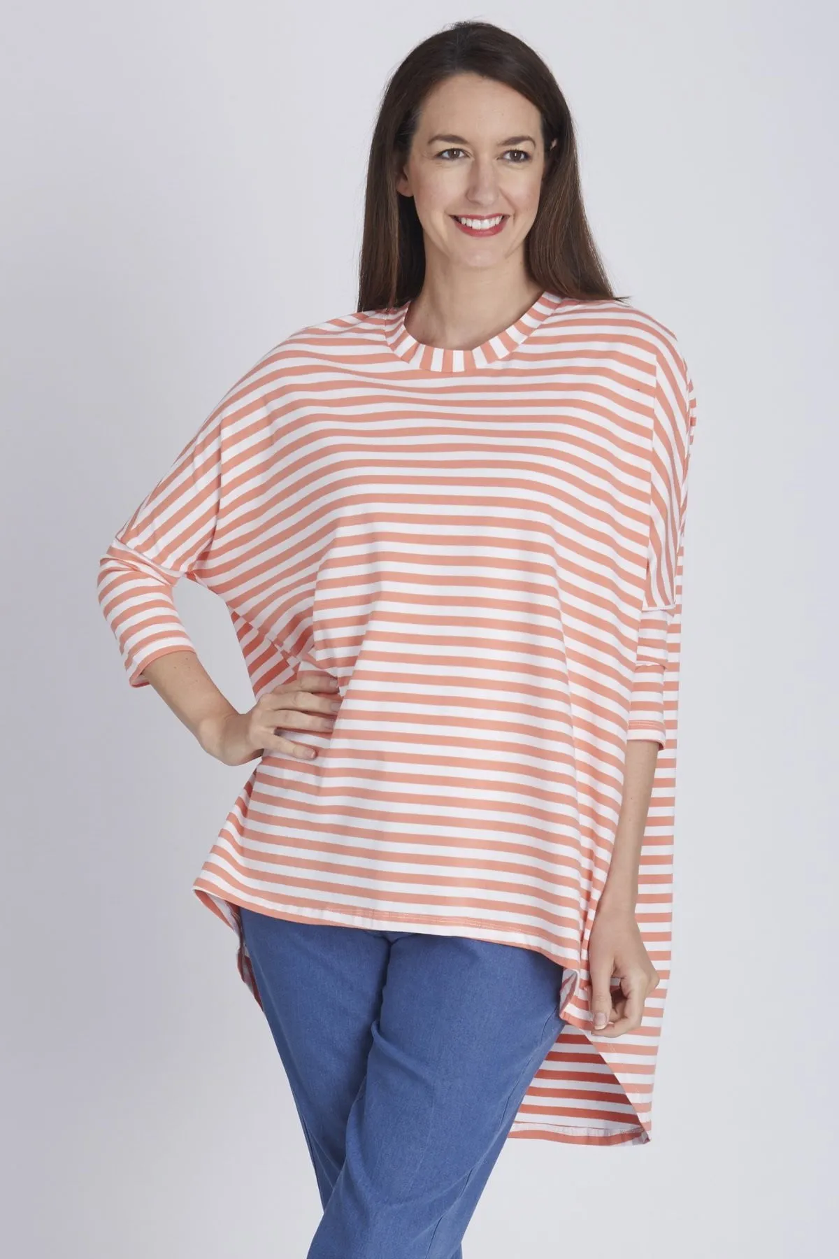 Coral Swing Stripe Tunic Top by Cordelia St