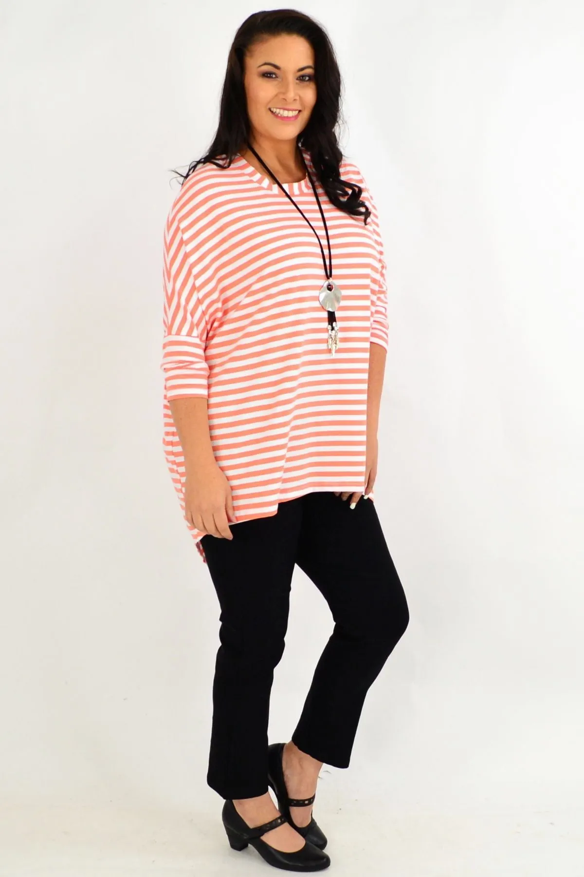 Coral Swing Stripe Tunic Top by Cordelia St