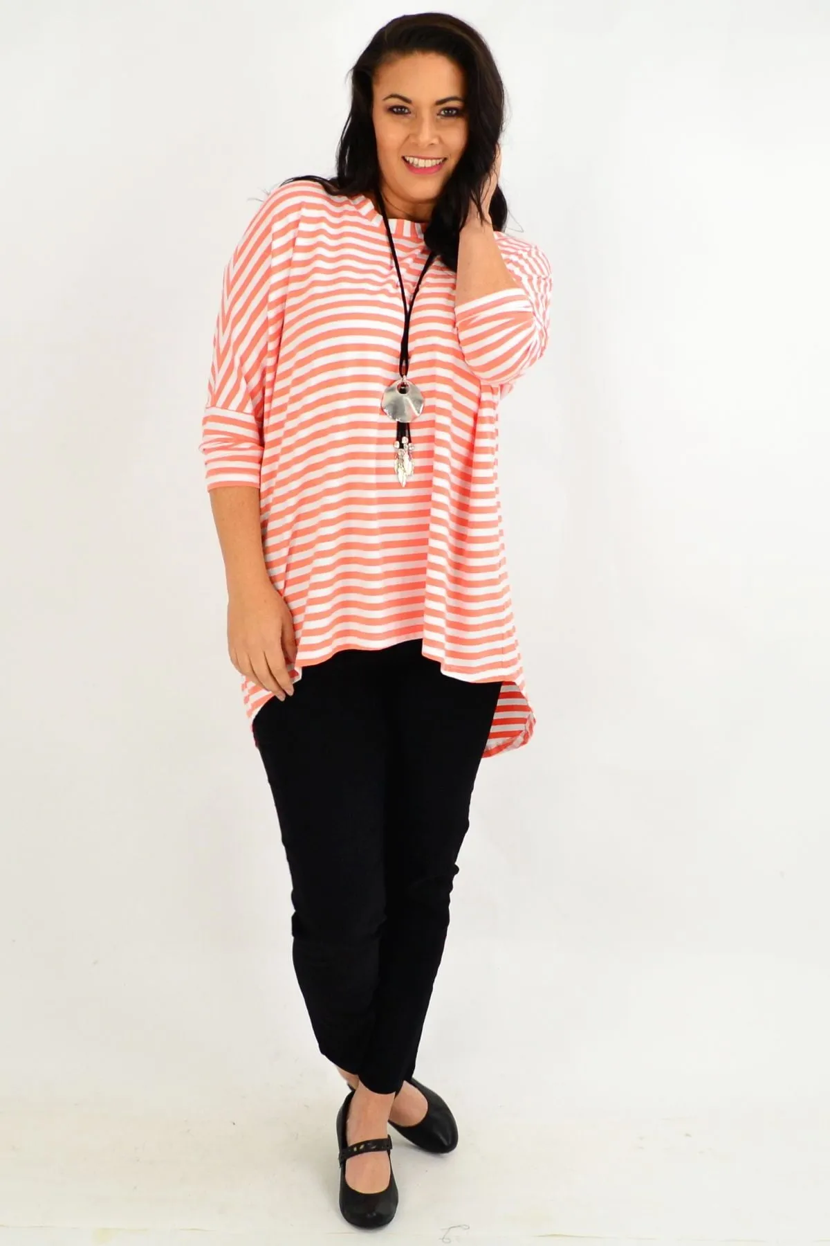 Coral Swing Stripe Tunic Top by Cordelia St