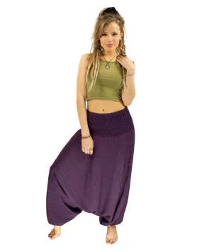 Cotton Baggy Harem Pants Purple