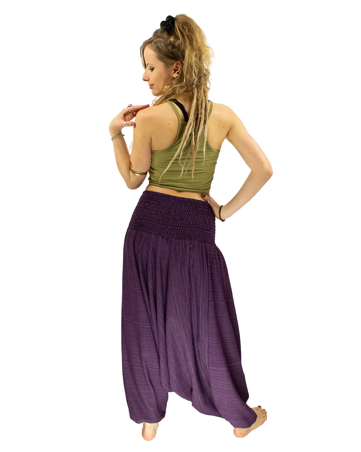 Cotton Baggy Harem Pants Purple