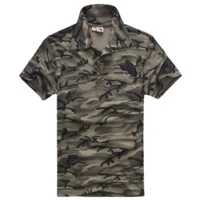 Cotton Polo Short-sleeved T-shirt Outdoor Army Camouflage