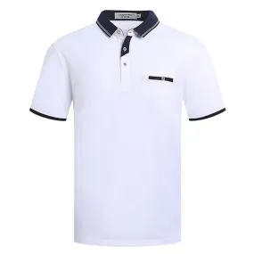 Cotton Solid Color Short Sleeve Casual Tops Summer Polo Shirt Soft Knitted