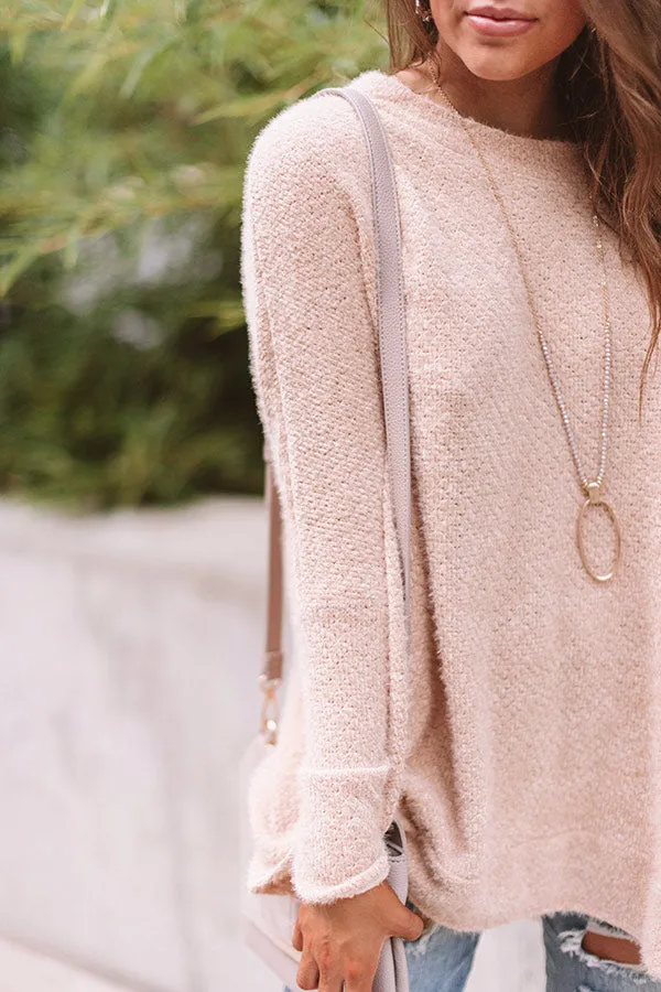 Covered In Cozy Shift Tunic In Iced Latte