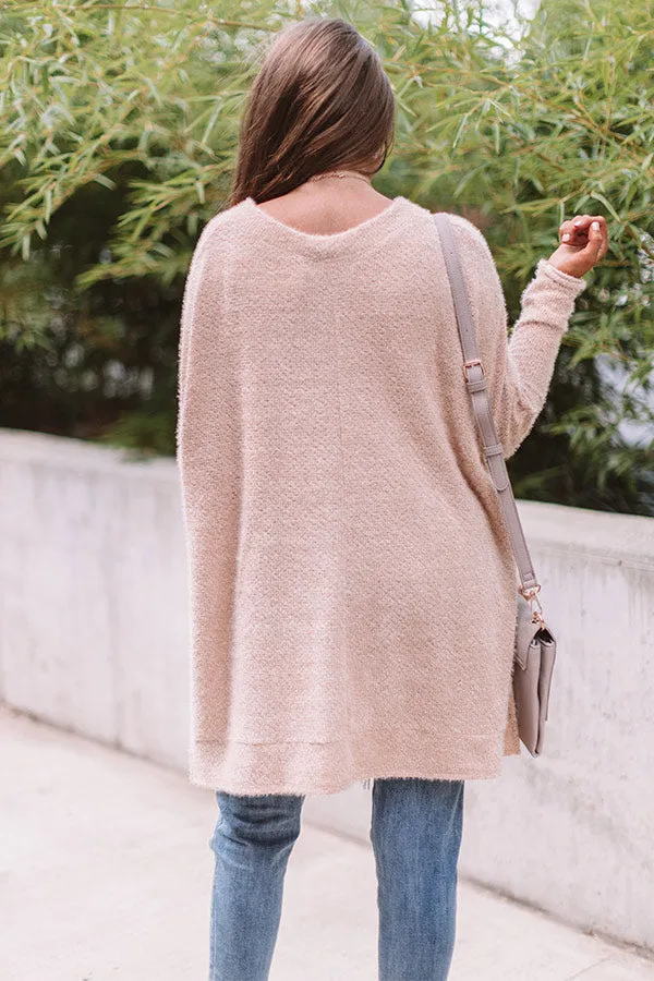 Covered In Cozy Shift Tunic In Iced Latte